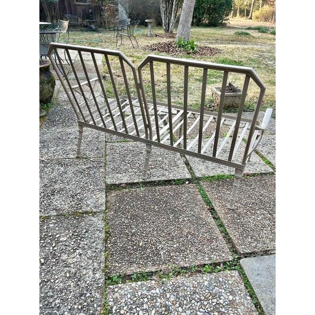 Chinoiserie Late 20th Century Brown Jordan “Calcutta” Faux Bamboo Chinoiserie Chippendale Outdoor Settee or Loveseat For Sale - Image 3 of 12