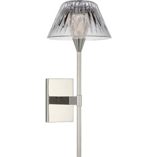 Waterford for Visual Comfort Signature Blaze 14" Sconce in Polished Nickel with Clear Crystal For Sale