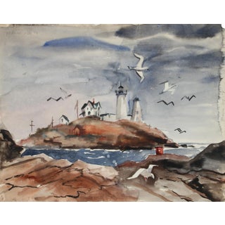 Eve Nethercott, Maine Lighthouse (66), Watercolor For Sale