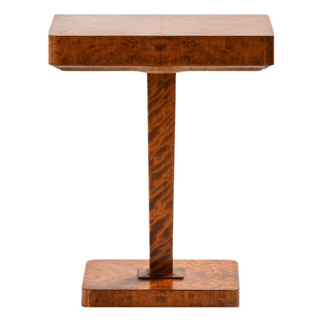 Vintage Side Table in Birch and Brass by Carl Malmsten, 1930s For Sale