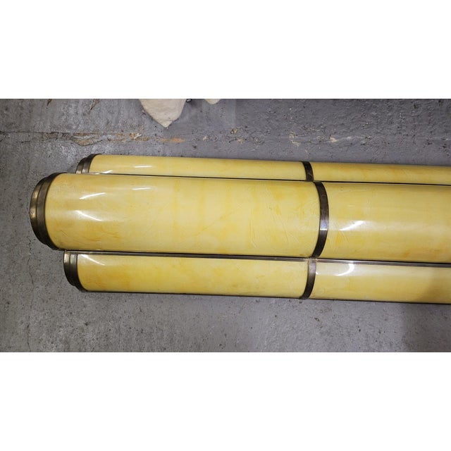 Large Art Deco Triple Tube Odeon Style Ceiling Lights from Casino Cherbourg, 1930s For Sale - Image 6 of 7