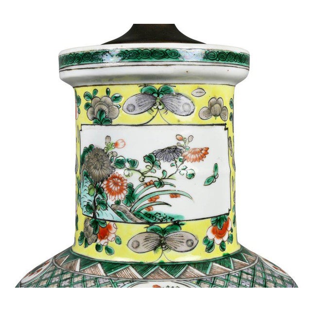 Chinese Chinese Famille Verte Rouleau Form Table Lamp For Sale - Image 3 of 11