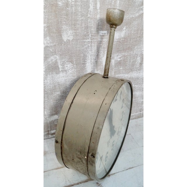 Metal Vintage Double Sided Station Clock from Pragotron, 1953 For Sale - Image 7 of 8