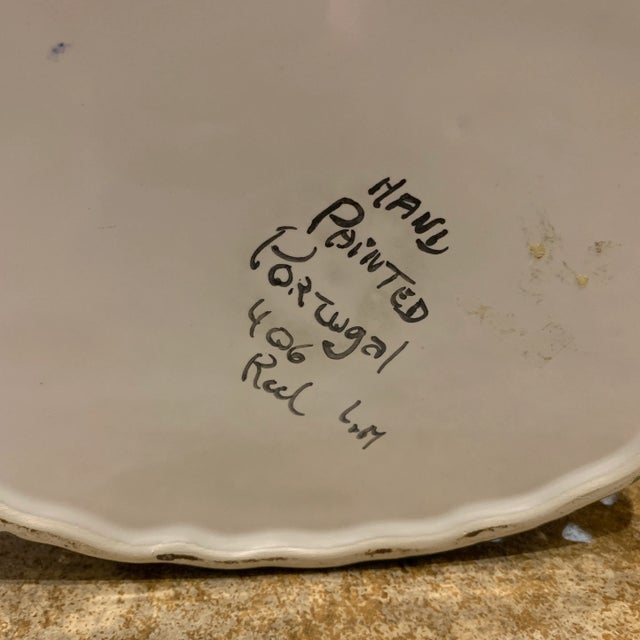 Ceramic Vintage Ceramic Braided Floral Painted Basket For Sale - Image 7 of 10