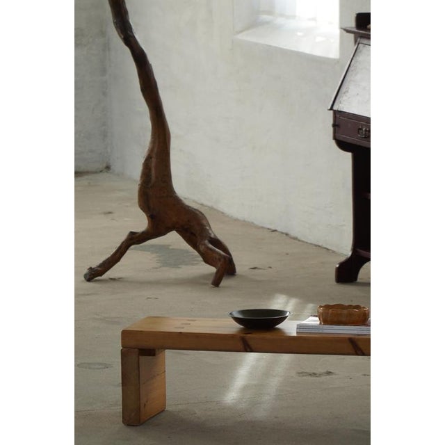 Brown Mid-Century Swedish Modern Brutalist Table or Bench in Pine, 1960s For Sale - Image 8 of 16