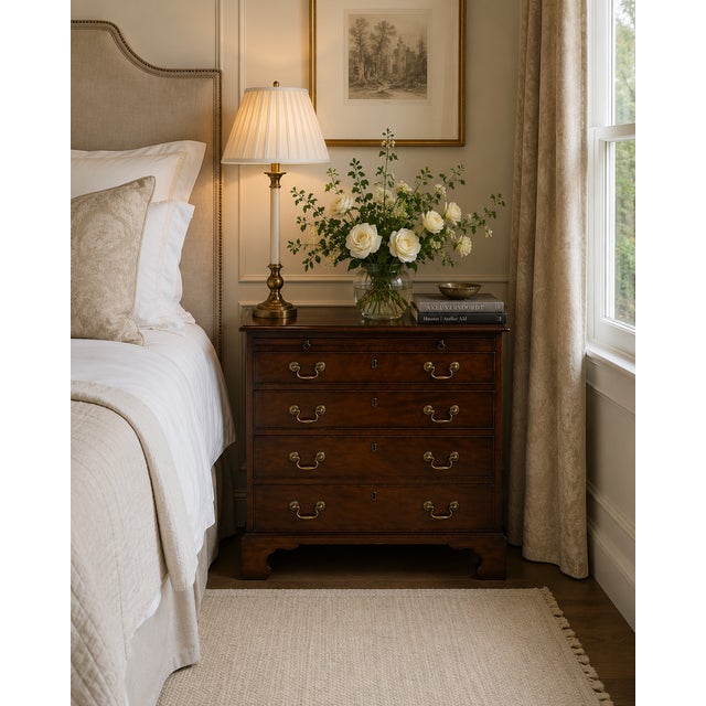 Small Antique Georgian Mahogany Chest of 4 Drawers with Brushing Slide, 1780 For Sale - Image 11 of 12