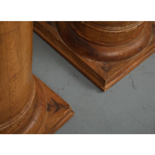 Brown Pair of Tall Fluted Decorative Wood Columns, C. 1930 For Sale - Image 8 of 13