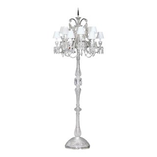 Collection Regina Floor Lamp in Metal and Crystal by Jago For Sale