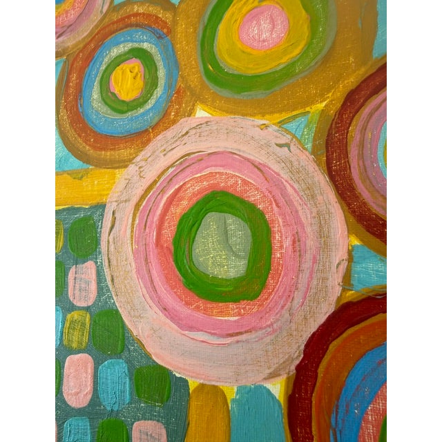 2020s Large Colorful Abstract Floral Painting – Patterned Vase Floral Still Life For Sale - Image 5 of 9