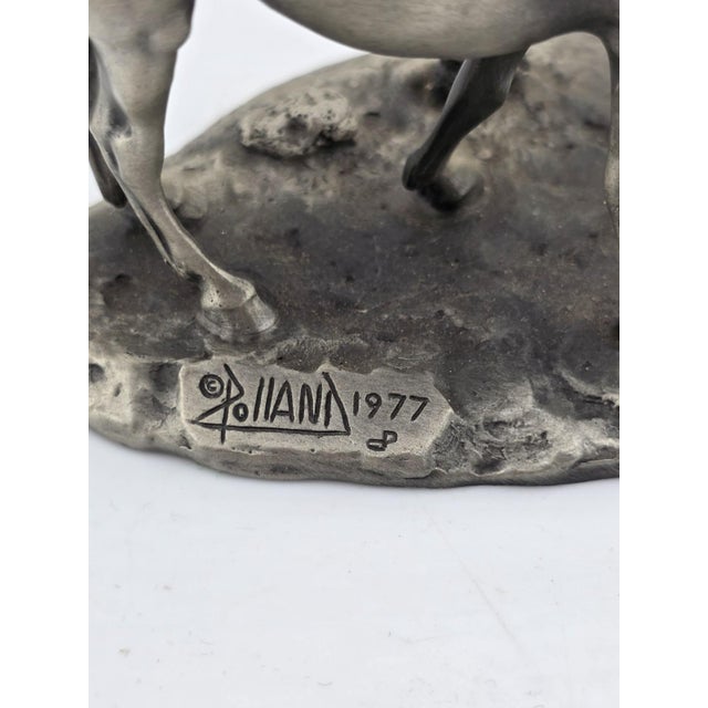 1970s 1970s Polland Franklin Mint Pewter Horse Mare Foal Newborn Western Wildlife Figurine For Sale - Image 5 of 15