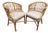 Pair of Vintage McGuire Rattan Barrel-Back Armchairs For Sale