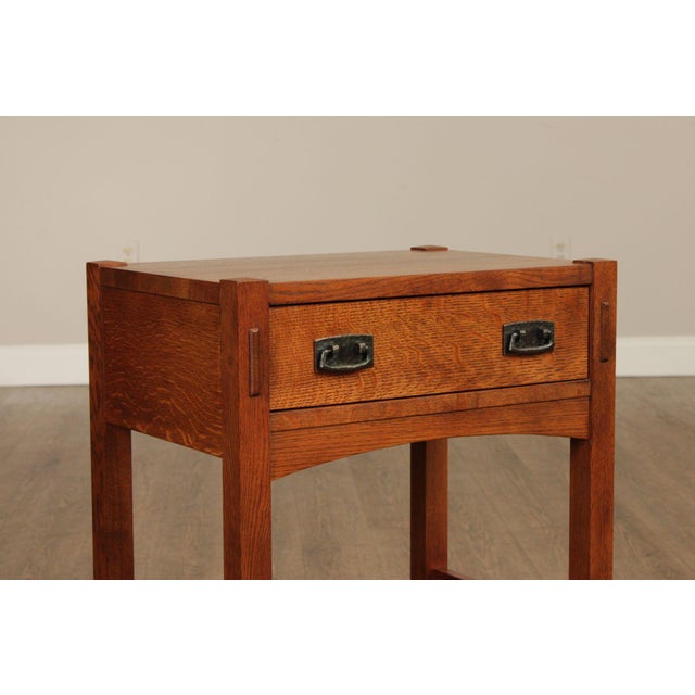 Stickley Mission Collection Oak One-Drawer Nightstand For Sale - Image 12 of 12