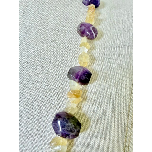 Vintage Amethyst and Citrine Quartz Necklace, 1970s For Sale - Image 12 of 18
