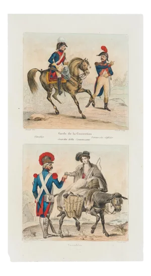 Unknown - Garde de la Convention and Vivandère - Original Lithograph - 19th Century