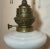 Antique 1800's Ornate Victorian Apollon Brass Milk Glass Electrified Oil Lamp For Sale - Image 10 of 13