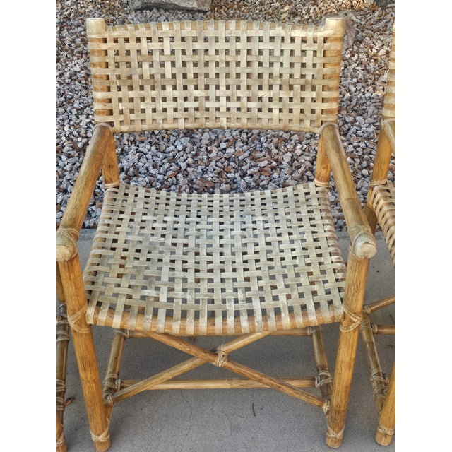 Wood McGuire Laced Rawhide Armchairs - Set of 4 For Sale - Image 7 of 8