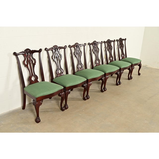 Thomasville Chippendale Carved Mahogany Dining Chairs, Set of Six For Sale - Image 13 of 13