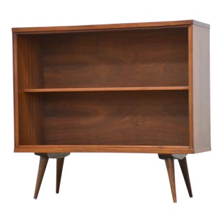 Walnut Mid Century Modern Bookcase For Sale