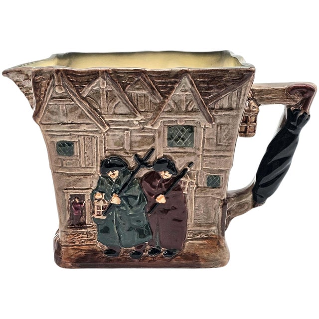 Ceramic Royal Doulton “Old London Square” Jug Pitcher D6291 — Charles Dickens Series, 1949 For Sale - Image 7 of 15