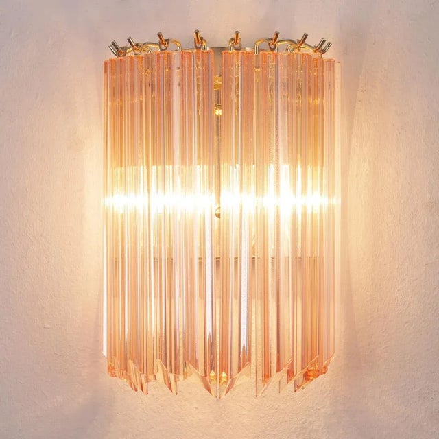 Vintage Italian Wall Lamps with Murano Glass Pink, 1990s, Set of 2 For Sale - Image 6 of 13