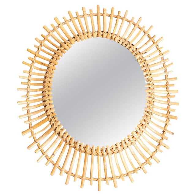 Mid-Century Modern Mirror Bamboo Rattan Handcrafted, 1960s For Sale - Image 10 of 10