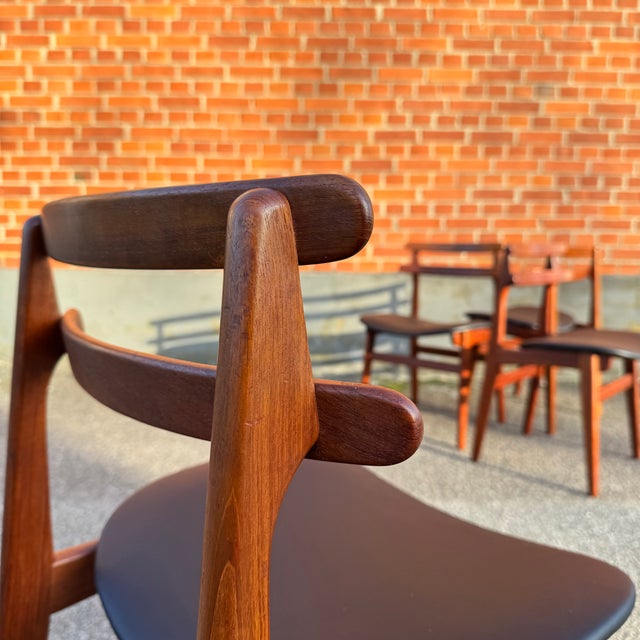 Brown Dining Chairs by Poul Hundevad for Hundevad & Co., 1960s, Set of 4 For Sale - Image 8 of 12