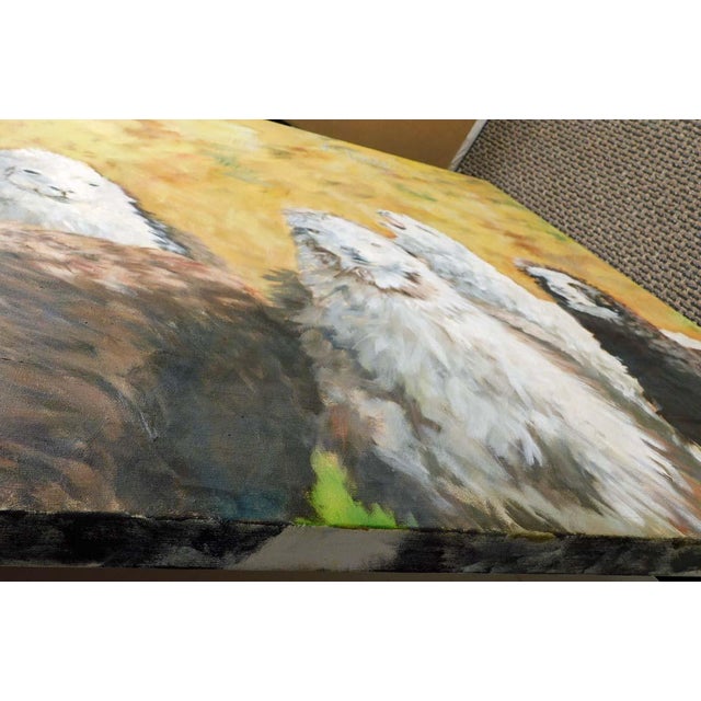 2000 - 2009 Linda Davidson Llamas Original Oil Painting Artwork on Canvas For Sale - Image 5 of 10
