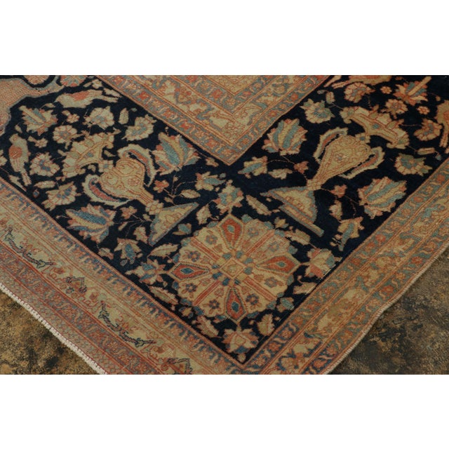 Rug & Kilim Hand-Knotted Antique Mohtashem Rug in Beige Brown and Red Medallion Pattern For Sale - Image 4 of 8