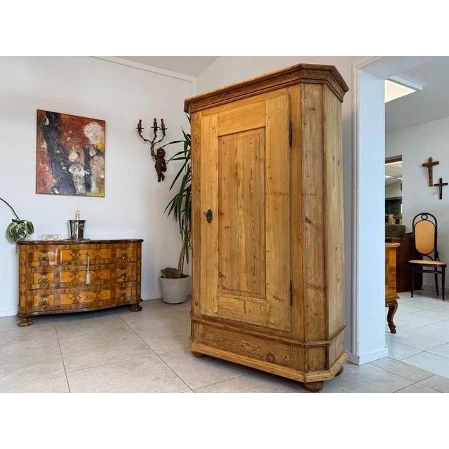 Biedermeier Farmhouse Baroque Cupboard in Softwood from Tyrol For Sale - Image 9 of 9