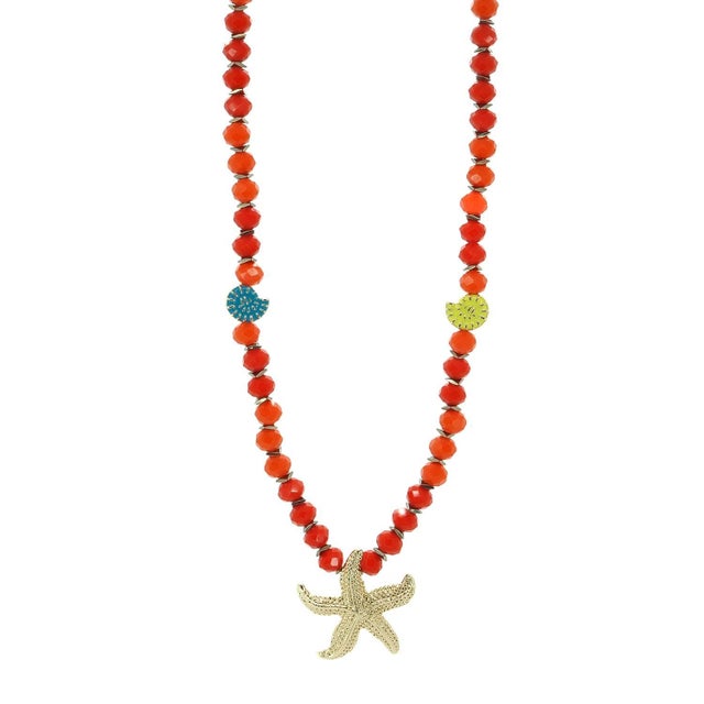 Early 21st Century Summer Joy Starfish & Shell Beaded Necklace For Sale - Image 5 of 9