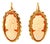Late 19th Century 14K Yellow Gold Shell Cameo Drop Antique Estate Earrings, Pair For Sale