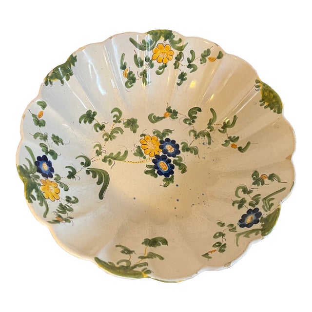 Antique 19th Century Italian Cantagalli Faience Centerpiece Fruit Bowl From Florence For Sale