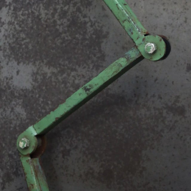 Green Vintage Industrial Green Metal 4-Arm Machinist Work Wall Light from Dugdills, UK For Sale - Image 8 of 11