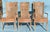 Georgian style cane backed dining chairs, set of 6. Including 4 arm chairs and 2 side chairs. Upholstered in woven silk...