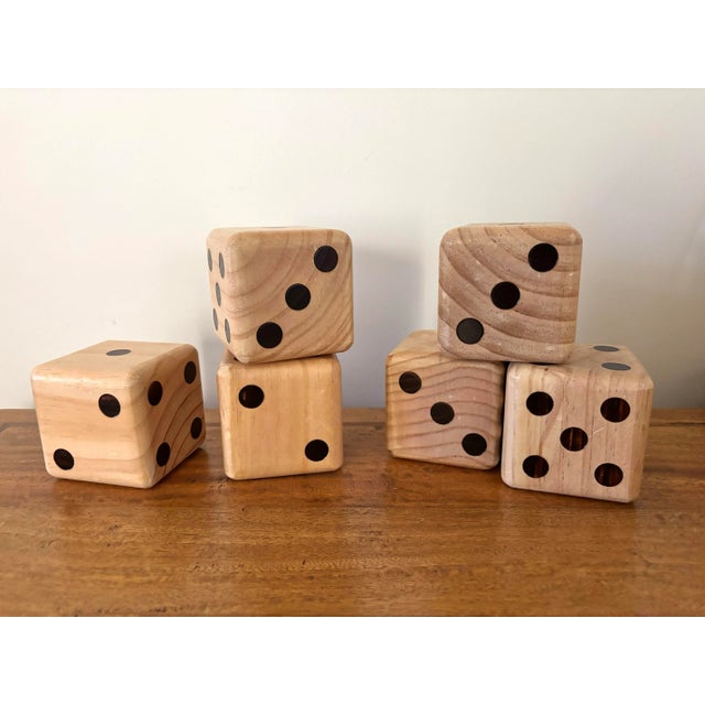 Boho Chic Vintage Decorative Oversize Dice- Set of 6 For Sale - Image 3 of 3