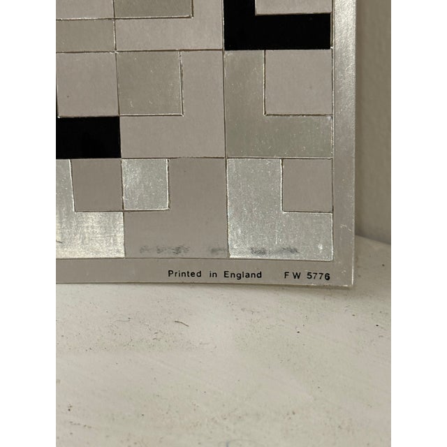 1970s Vintage Op-Art Foil Paper Framed Art Cityscape Paul Evans Style Made in England For Sale - Image 5 of 6