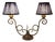 Antique French Polychrome Wrought Iron 2-Arm Table Lamp, 1920s For Sale