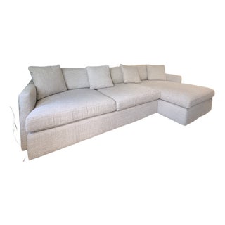 Crate and Barrel Lounge Deep 2 Piece Sectional Sofa With Chaise Lounge For Sale