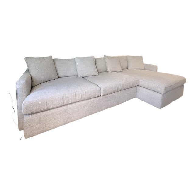 Crate and Barrel Lounge Deep 2 Piece Sectional Sofa With Chaise Lounge For Sale