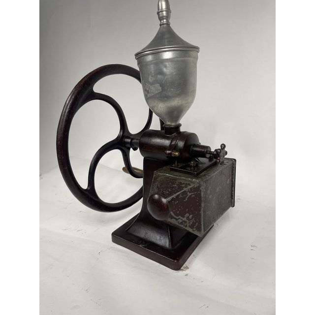 Antique Flywheel Coffee Grinder, 1890s For Sale - Image 13 of 16