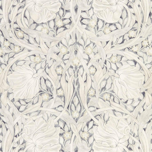 Morris & Co Pure Pimpernel Wallpaper in Black Ink For Sale