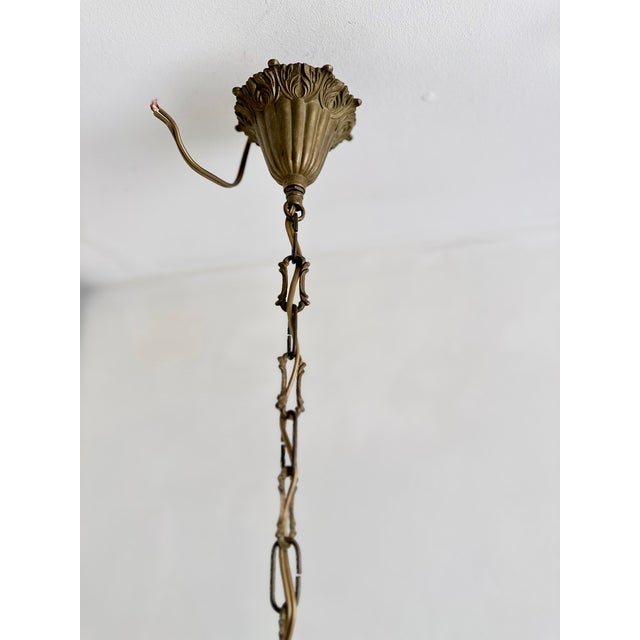 French Country Tole Botanical Five-Light Chandelier with Cattails and Flowers, 1960s For Sale - Image 9 of 17
