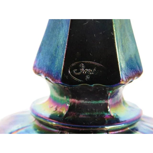 Fenton Carnival Glass Amethyst Hand Painted Flowers Bell For Sale - Image 4 of 11