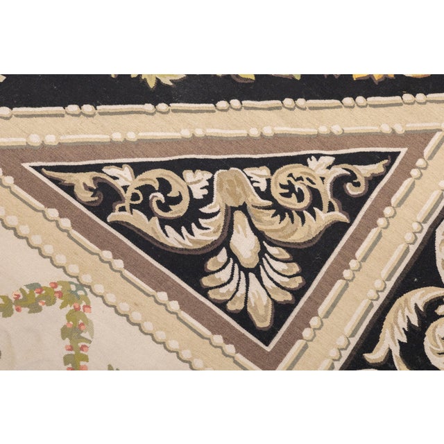 Aubusson Flat Weave Wool Rug 12'0" X 15'0" For Sale - Image 4 of 9