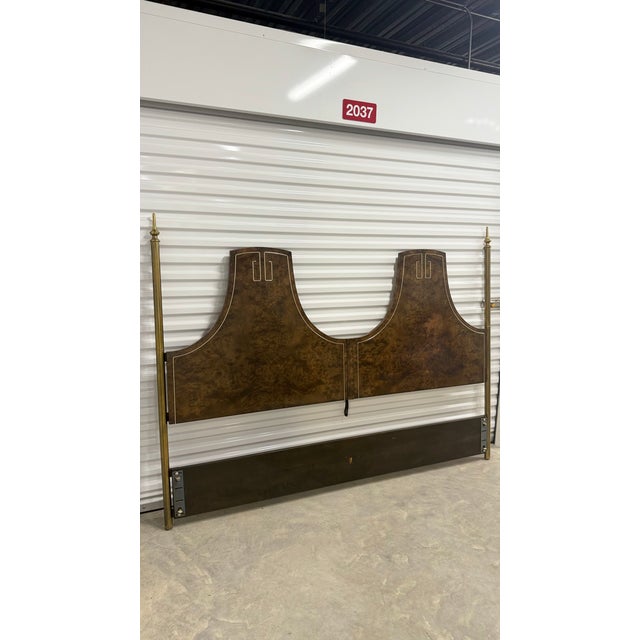 An exceptional Hollywood Regency headboard attributed to Mastercraft Furniture Co., showcasing the brand’s signature use...