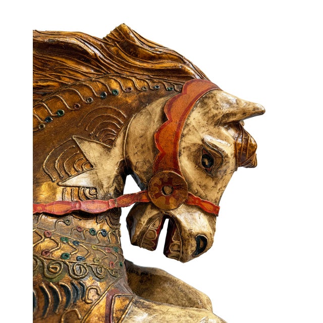 Vintage Paper Mâché Carousel Horse Sculpture For Sale In Los Angeles - Image 6 of 6