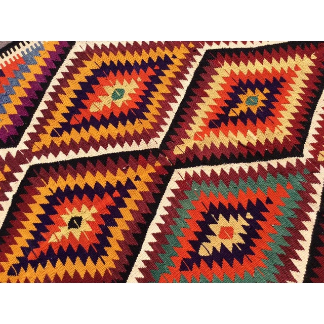 Vintage Bohemian Style Kilim Rug - 56" X 95" For Sale - Image 4 of 10