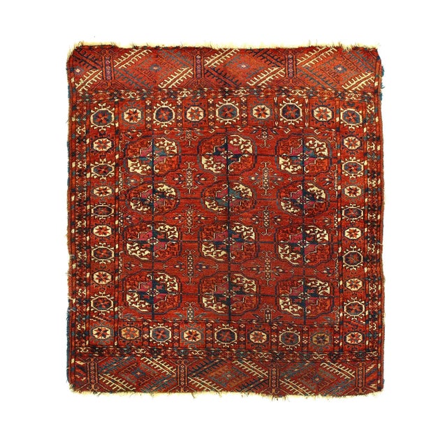 Fine Hand Knotted Turkaman Antique Rug For Sale - Image 4 of 4