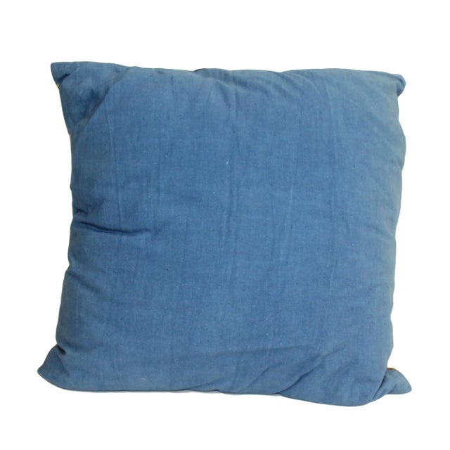 2010s Blue MIX Color Square Shape Checker Fabric Couch Sofa Cushion For Sale - Image 5 of 7