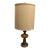 Vintage Brass and Amber Glass Large Table Lamp For Sale